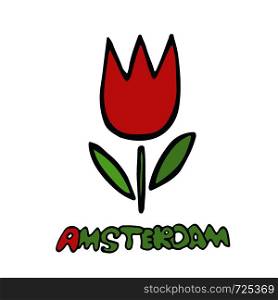 Tulip Vector icon. Holland traditional flowers. Hand drawn print. Sticker design. Tulip Vector icon. Holland traditional flowers. Hand drawn print. Sticker design.