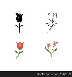 Tulip vector icon illustration logo design.