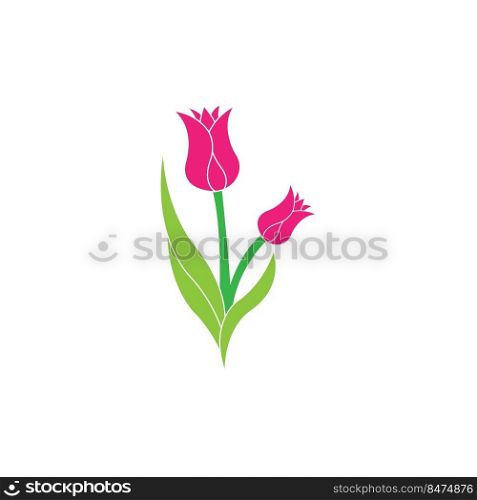 tulips icon logo vector design template