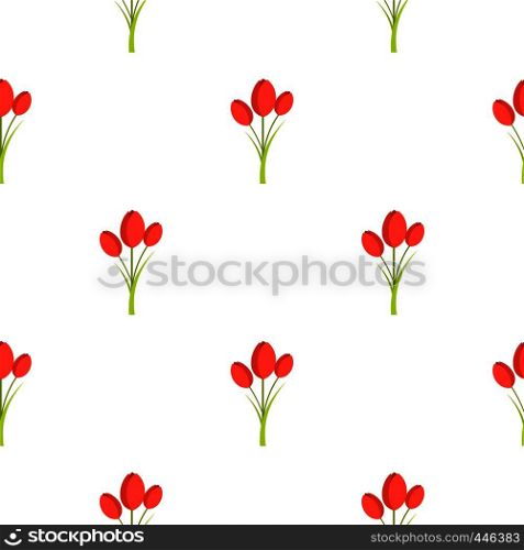 Tulips pattern seamless background in flat style repeat vector illustration. Tulips pattern seamless