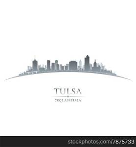 Tulsa Oklahoma city skyline silhouette. Vector illustration