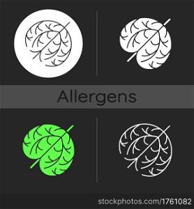 Tumbleweed dark theme icon. Desert dry plant ball. Seasonal pollen as cause of allergic reaction. Cause for allergy. Linear white, simple glyph and RGB color styles. Isolated vector illustrations. Tumbleweed dark theme icon