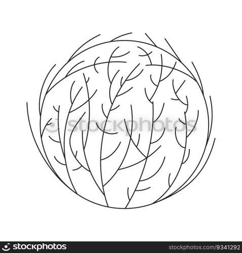 Tumbleweed rolling flat monochrome isolated vector object. Dry bush. Wild grass. Desert wind. Editable black and white line art drawing. Simple outline spot illustration for web graphic design. Tumbleweed rolling flat monochrome isolated vector object