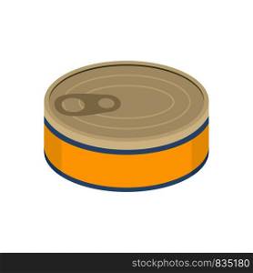 Tuna can icon. Flat illustration of tuna can vector icon for web isolated on white. Tuna can icon, flat style