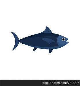 Tuna fish icon. Flat illustration of tuna fish vector icon for web isolated on white. Tuna fish icon, flat style