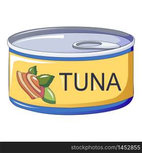 Tuna tin can icon. Cartoon of tuna tin can vector icon for web design isolated on white background. Tuna tin can icon, cartoon style