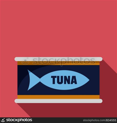 Tuna tin can icon. Flat illustration of tuna tin can vector icon for web design. Tuna tin can icon, flat style