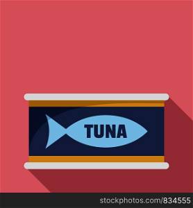 Tuna tin can icon. Flat illustration of tuna tin can vector icon for web design. Tuna tin can icon, flat style