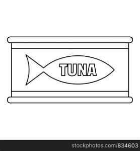 Tuna tin can icon. Outline tuna tin can vector icon for web design isolated on white background. Tuna tin can icon, outline style