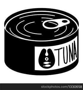 Tuna tin icon. Simple illustration of tuna tin vector icon for web design isolated on white background. Tuna tin icon, simple style