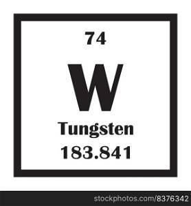 Tungsten chemical element icon vector illustration design