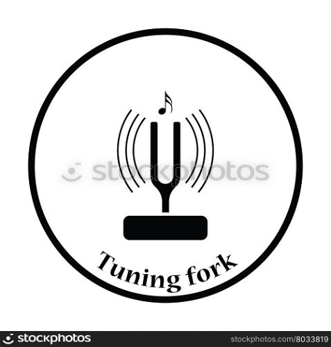 Tuning fork icon. Thin circle design. Vector illustration.