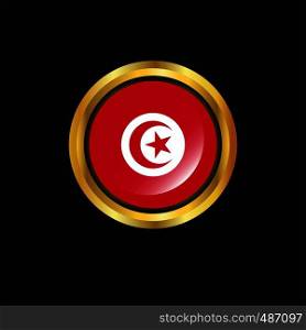 Tunisia flag Golden button