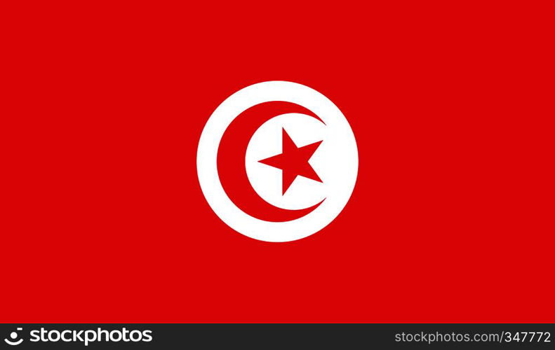 Tunisia flag image for any design in simple style. Tunisia flag image