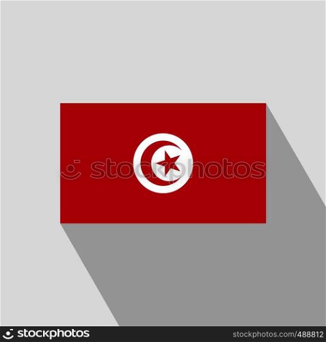 Tunisia flag Long Shadow design vector