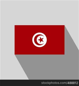 Tunisia flag Long Shadow design vector