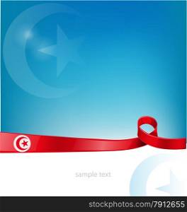 tunisia flag on background. tunisia ribbon flag on background