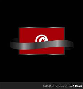 Tunisia flag Ribbon banner design
