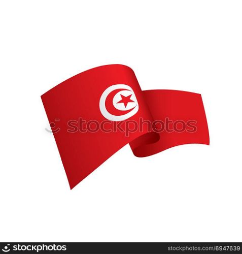 Tunisia flag, vector illustration. Tunisia flag, vector illustration on a white background