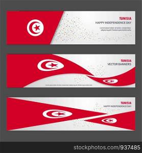 Tunisia independence day abstract background design banner and flyer, postcard, landscape, celebration vector illustration