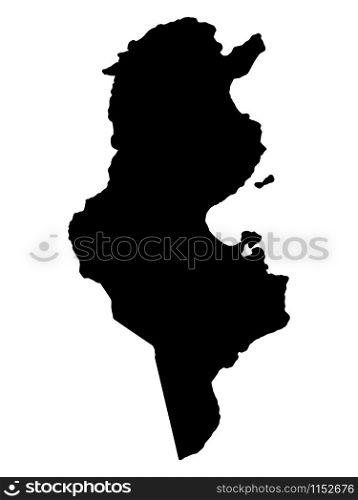 Tunisia Map Black Silhouette Vector illustration eps 10.. Tunisia Map Silhouette Vector illustration eps 10