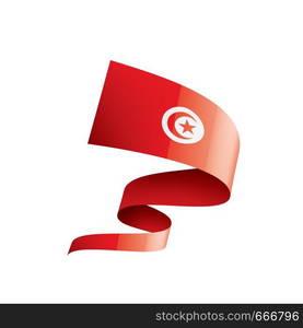 Tunisia national flag, vector illustration on a white background. Tunisia flag, vector illustration on a white background