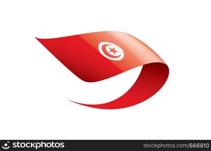 Tunisia national flag, vector illustration on a white background. Tunisia flag, vector illustration on a white background