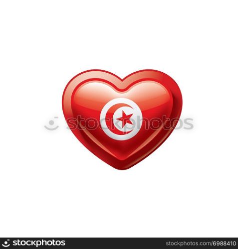 Tunisia national flag, vector illustration on a white background. Tunisia flag, vector illustration on a white background