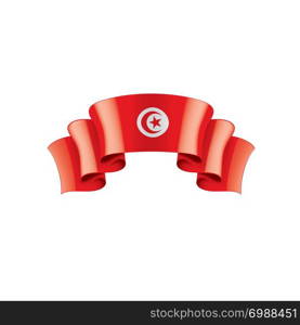 Tunisia national flag, vector illustration on a white background. Tunisia flag, vector illustration on a white background