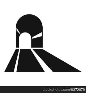 Tunnel entrance icon simple vector. Car road. Stone asphalt. Tunnel entrance icon simple vector. Car road