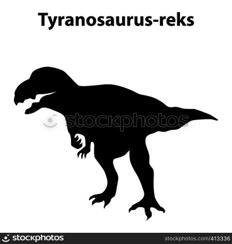 Turanosaurus-reks dinosaur black silhouettes isolated on white background. Turanosaurus-reks dinosaur silhouette