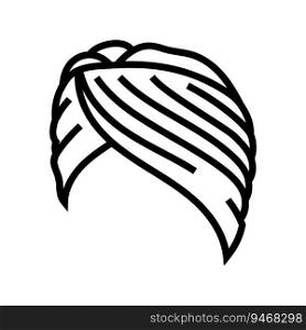 turban hat cap line icon vector. turban hat cap sign. isolated contour symbol black illustration. turban hat cap line icon vector illustration