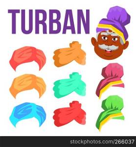 Turban Vector. Indian, Arabic Head Cap, Hat. Bedouin Headdress. Isolated Flat Cartoon Illustration. Turban Vector. Indian, Arabic Head Cap, Hat. Bedouin Headdress. Isolated Cartoon Illustration