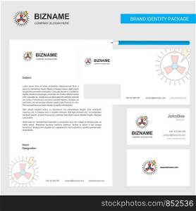 Turbine Business Letterhead, Envelope and visiting Card Design vector template