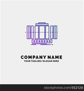 Turbine, Vertical, axis, wind, technology Purple Business Logo Template. Place for Tagline. Vector EPS10 Abstract Template background