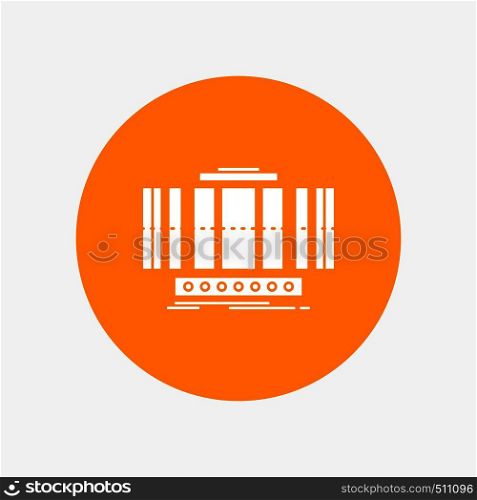 Turbine, Vertical, axis, wind, technology White Glyph Icon in Circle. Vector Button illustration. Vector EPS10 Abstract Template background