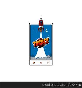 turbo space ship rocket shuttle vector art illustration. turbo space ship rocket shuttle vector art