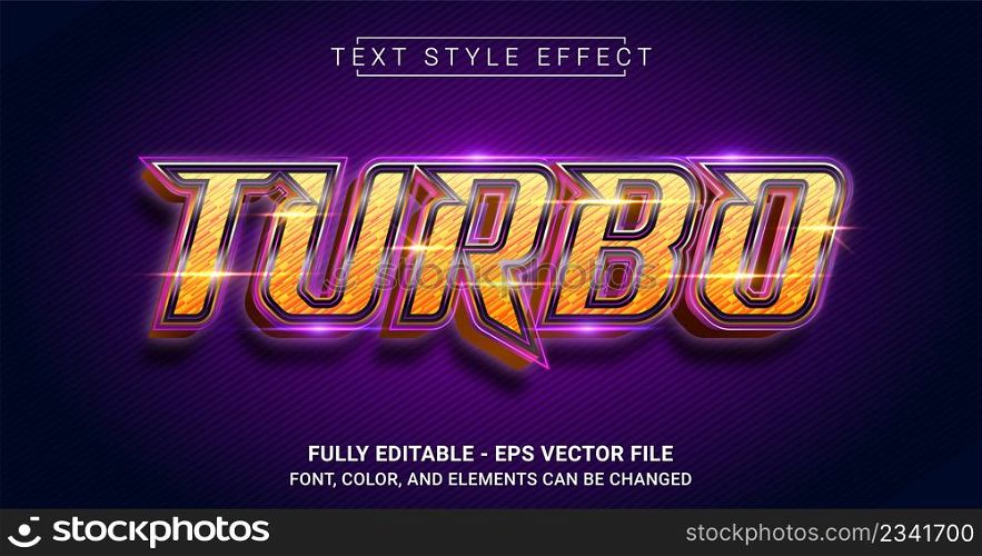 Turbo Text Style Effect. Editable Graphic Text Template.