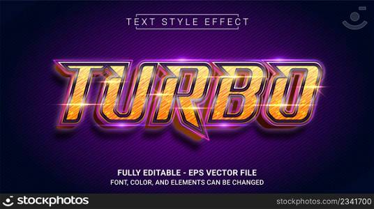 Turbo Text Style Effect. Editable Graphic Text Template.