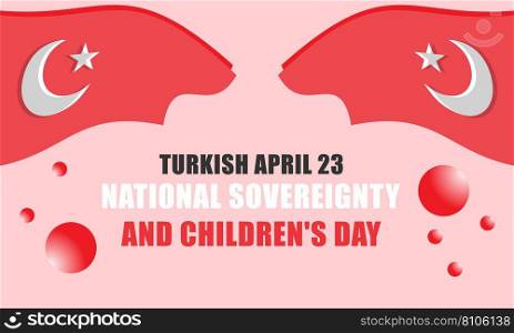 Turkey april 23 national sovereignty Royalty Free Vector