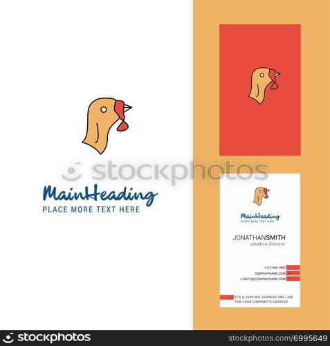 Turkey Creative Logo and business card. vertical Design Vector