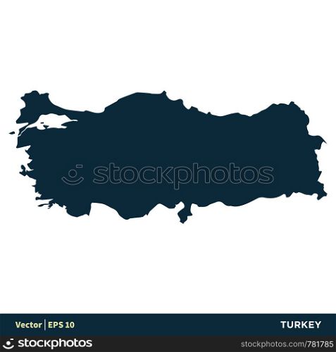 Turkey - Europe Countries Map Vector Icon Template Illustration Design. Vector EPS 10.