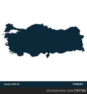 Turkey - Europe Countries Map Vector Icon Template Illustration Design. Vector EPS 10.