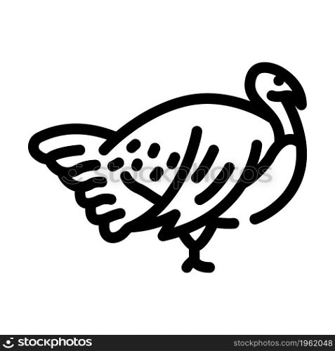 turkey farmland bird line icon vector. turkey farmland bird sign. isolated contour symbol black illustration. turkey farmland bird line icon vector illustration