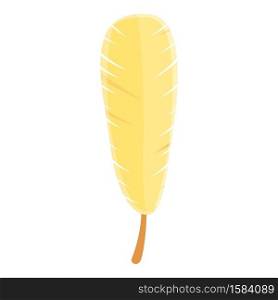 Turkey feather icon. Cartoon of turkey feather vector icon for web design isolated on white background. Turkey feather icon, cartoon style