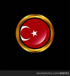 Turkey flag Golden button