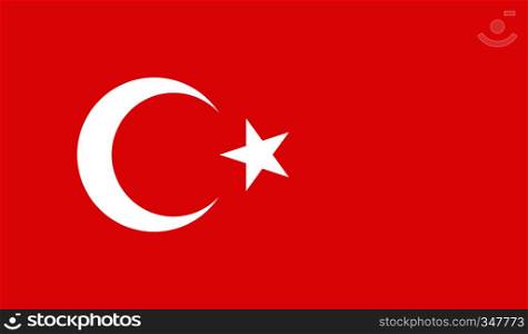 Turkey flag image for any design in simple style. Turkey flag image