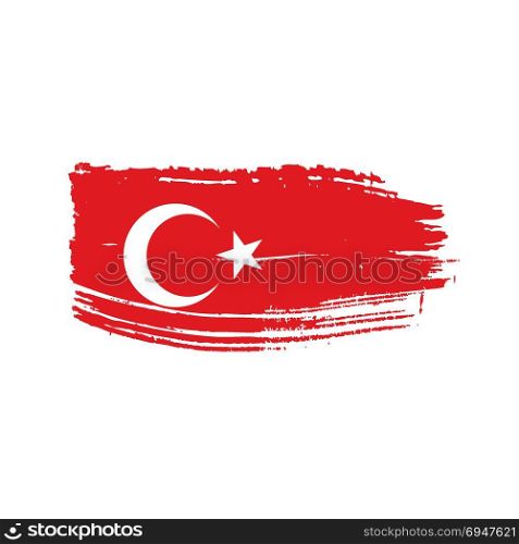 Turkey flag, vector illustration. Turkey flag, vector illustration on a white background