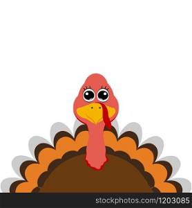 Turkey in hat on Thanksgiving Day, vector illustration. Turkey in hat on Thanksgiving Day