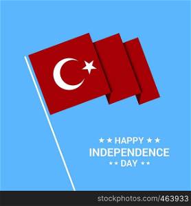 Turkey Independence day typographic design with flag vector